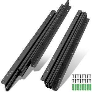 Heavy Duty Under-Stair Drawer Slides, 16/24/32/40 Inch Full Extension Bottom Mount Rail, 265 lb Load Capacity Ball Bearing Slide for Under-Stair Cabinet & Deep Storage, 1 Pair