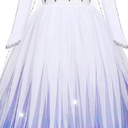 Costume for Girls Princess Elsa Dress Toddler Kids Birthday Party Outfit White, Size 4T-4/110