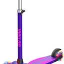 Gotrax KS1 Kids Kick Scooter, LED Lighted Wheels and 3 Adjustable Height Handlebars, Lean-to-Steer & Widen Anti-Slip Deck, 3 Wheel Scooter for Boys & Girls Ages 2-8 and up to 110 Lbs