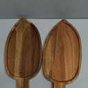 YOUEON 2 Pcs Leaf Shaped Acacia Wood Serving Trays, 13 x 5.5 Inch Decorative Wooden Platters, Versatile Wooden Trays for Cheese, Appetizers, Fruit, Candle, Jewelry, Home Decor (33 x 14 x 2 cm)