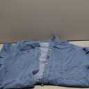 Chouyatou Women's Summer Loose Hand Pocket Midi Long Tunic Denim Shirt Dress (Large, Dark Blue)