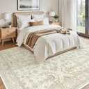 Soalmost 7x10 Area Rug for Living Room Washable Rugs Non-Slip Beige/Brown