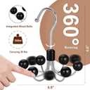 TOPIA HANGER Hoodie Hangers 4-Pack with 6 Wood Balls, 360Swivel Purse Hanger, Scarf Hanger, Closet Hooks, Handbag Organizer, Bra Hanger, Accessory Organizers for Scarf, Tanktop, Hat, Hoodie CT57B