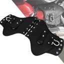 HDBUBALUS Motorcycle Heat Shield Deflector Leather Saddle Deflector Universal Fit for Harley Touring Sportster Yamaha Suzuki Kawasaki Black