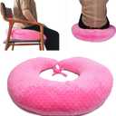 Coceyese BBL Pillow After Surgery for Butt Sleeping, Brazilian Butt Lift Pillow Post Surgery Recovery for Sitting Sleeping Driving Donut Pillow for Woman Lumbar Back Cushion Seat Foam (Pink Dot)