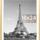 upsimples 18x24 Picture Frame, Display Pictures 16x20 with Mat or 18 x 24 Without, Wall Hanging Poster Frames, Gold, 1 Pack