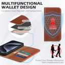 SHIELDON Case for iPhone 15 Pro Max 6.7", Genuine Leather Wallet Flip Magnetic Cover RFID Blocking Credit Card Holder Kickstand TPU Shockproof Case Compatible with iPhone 15 Pro Max 5G - Retro Brown
