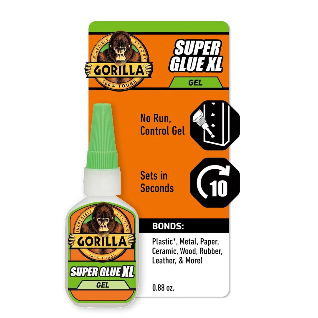 Gorilla Super Glue Gel XL, Clear Glue, 25 Gram (Pack of 2) - All Purpose and Fast Setting for Projects and Repairs