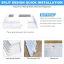 6pcs 4x4(Actual: 3.5"x3.5") Post Base Cover, Split Style Vinyl Post Skirt Black for Iron Stair railings, Balcony railings,Patios, Porches (White)