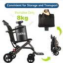(Only 15lbs) Lightest Transport Wheelchairs, with Telescopic Handle, Carry Bag Include, Travel Wheelchairs for Adults Lightweight Foldable,Ultra Lightweight Folding Wheelchair