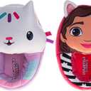 Josmo Gabby Dollhouse Slippers for Girls Pandy Paws Plush Cat Bedroom Slippers Fuzzy Kids House Shoes - Pink Purple (Size 11-12 Little Kid)