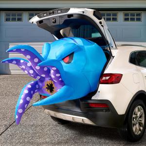 Joiedomi Halloween Inflatable Trunk or Treat Car Decorations, Octopus Inflatable Trunk or Treat Halloween Decor Outdoor, Blow Ups Trunk or Treat with LED for Car Decoration Outside