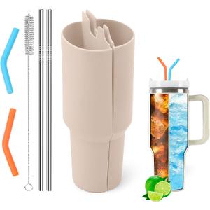 Silicone 2-in-1 Cup for Stanley Cup 40 oz compatible with Stanley Cup Accessories,Double Drinks Bag Fit Stanley Cups Dispense Different Beverages (Milky Coffee) Silicone 2-in-1 Cup for Stanley Cup 40 oz compatible with Stanley Cup Accessories,Double Drinks Bag Fit Stanley Cups Dispense Different Beverages (Milky Coffee)