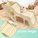 PINVNBY Hamster Climbing Ladder and Tunnel Hideout Wooden Hamster Climbing Toy Cage Decor Accessories for Gerbil Mice or Other Small Animals (Maze Tunnel)