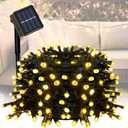 Solar String Lights Outdoor, Blackish Green Wire, 40ft 100 LED with 8 Lighting Modes for Outside,Garden,Courtyards,Trees (Warm White)