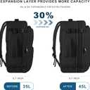 Travel Backpack for Women, 52L Carry On Backpack, Extra Large Expandable Travel Bag, 18.4 Inch TSA Flight Approved Luggage Business Daypack with USB, Teacher Traveling Rucksack, Black