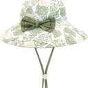Bows Baby Girl Sun Hat Toddler Summer Bucket Hats for Kids Sun Protection Cap Girls Beach Hat Swim Pool (3-6 Months)