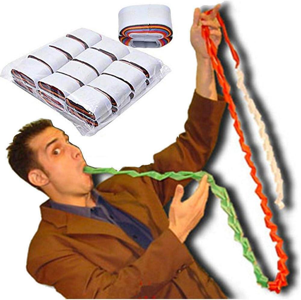 Yahpetes Mouth Coils Paper 12 Pcs Mouth Coils Vomit Paper Colored Mouth Coils Stage Magic Tricks Accessories Gimmick Funny Illusion