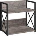 YINMIT Countertop Shelf Organizer,Coffee Bar Accessories,Spice Rack,Coffee Counter Shelf,2 Tier Coffee Organizer Station for Mugs,Cups,Cream,Syrup(Rustic Grey, Medium)