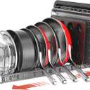 ORDORA Pots and Pans Organizer under Cabinet, Expandable 11.8"-22.8" Pot Lid Holder with 12 Adjustable Dividers, Pan Organizers inside Cabinet for Kitchen Cookware Bakeware, Black