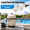 263064 PVC Push Pull Slide Valve, 2 Inch Backwash Valve