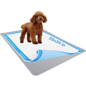 TidyFriend Dog Pee Pad Holder Tray Fits for 28 x 34 Wee Wee Pee Pads - Stable Grip, Raised Edges, Quick-Wipe Silicone Surface Dog Potty Tray Holder for Indoor Flooring Protection (Light Grey)