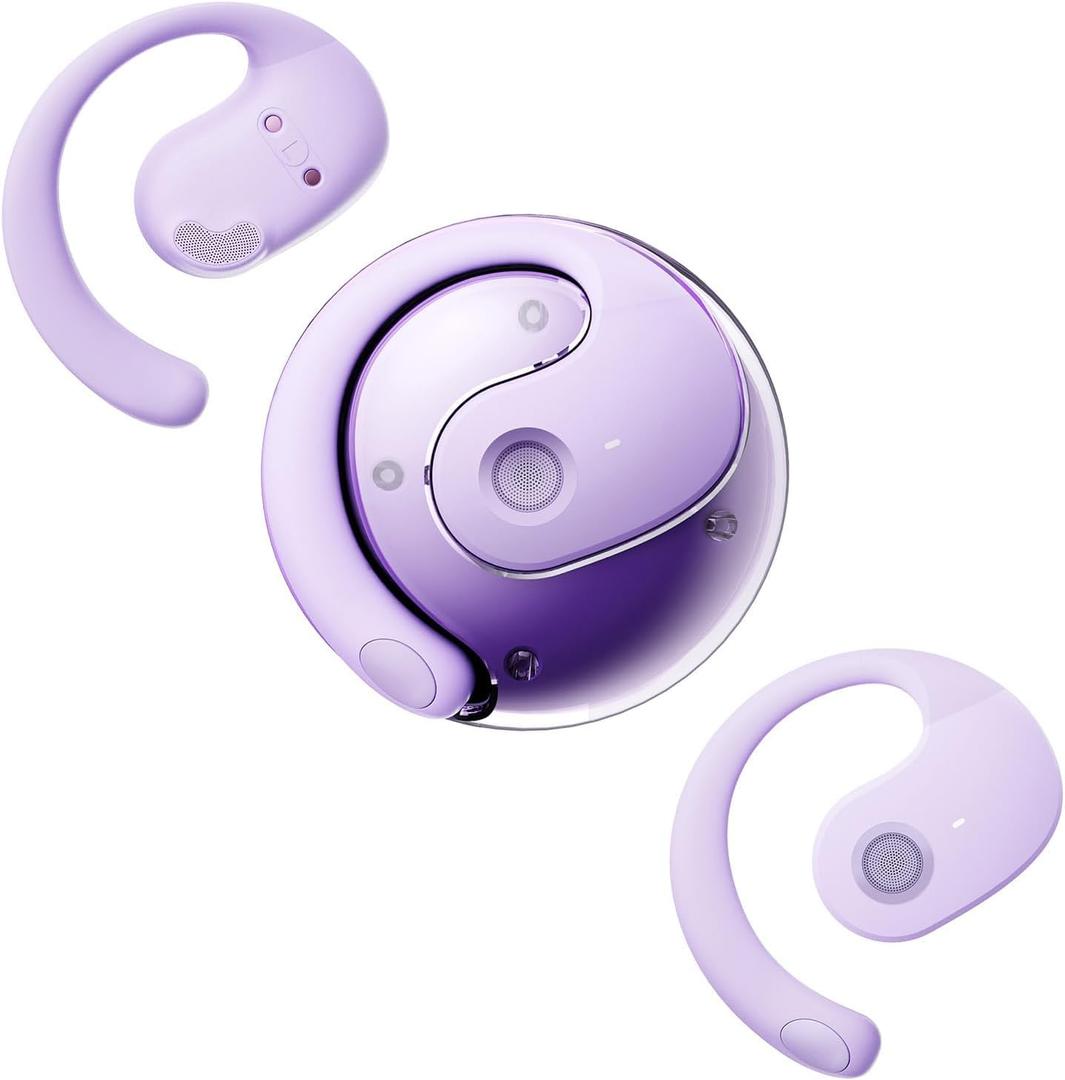 Xmenha Over The Ear Earbuds Open Ear Buds Headphones Over Ear Air Bone Conduction Earbuds Earphones Bone Conducting Air Bone Conduction Headphones Bluetooth Over-Ear Purple