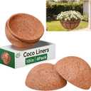 Halatool 4 Pack 10 Inch Coconut Liners for Planters Round Coco Coir Hanging Basket Liner for Flowers Vegetables Balcony Garden Patio Porch Home Decor