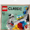 LEGO Classic 30510 90 Years of Cars 71 Piece Iconic Cars Toy Set Polybag with 4 Mini Build Cars for Builders Aged 4 and Up, Multicolor