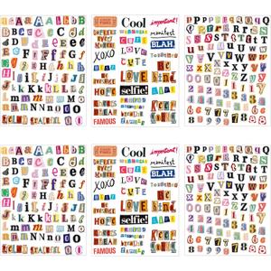 Magazine Letter Stickers Vintage Scrapbook Letters Stickers Small Ransom Alphabet Sticker for Scrapbooking Supplies Journaling Laptop Water Bottle DIY Crafts Junk Journal (letter434)