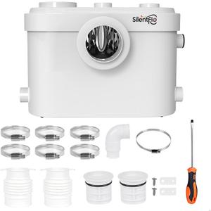 750W Macerator Pump, Advanced Grinding Upflush System, Macerating Toilet Sewerage Pump for Basement, Sink, Toilet, Laundry, Kitchen