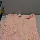 BTFBM Womens Boho Summer Dresses 2026 Spring V Neck Short Sleeve Hollow Out Lace Ruffle Casual Beach Mini Vacation Dress (XX-Large, Pink)