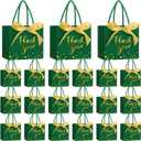 Jetec 45 Pcs Small Thank You Gift Bag Bulk 5.5x4.7x2.5'' Mini Paper Favor Bag with Handle Ribbon for Graduation Mother's Day Baby Shower Wedding Anniversary Birthday Party(Dark Green/gold)