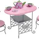 Badger Basket Metal Doll Table & Chair Tea Time Set for 18–20" Dolls