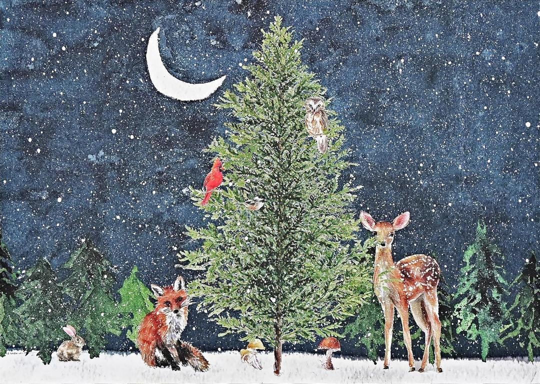 Moonlit Forest Friends Deluxe Boxed Holiday Cards (20 cards, 21 self-sealing envelopes) Moonlit Forest Friends Deluxe Boxed Holiday Cards (20 cards, 21 self-sealing envelopes)