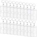 Marspark 20 Pack Keychain Card Holder Plastic Heavy Duty Badge Holder Vertical Clear ID Card Holder with Keyring, Rigid Fuel Card Protector with Thumb Slot Secure Credit Card Protector Case