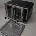 Gourmia French Door Air Fryer 25 Qt Large Capacity Convection Oven, Fryfroce 360°, Digital Display with 17 Cooking Presets, Bake, Toast, Roast, Dehydrate, Fits 12 Pizza (Stainless Steel)