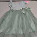 Toddler Girls Ruffle Sleeve Tulle Dress Elastic Waist Bow Kid Casual Sundress, Size 120