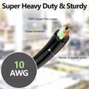 Elecan 4-Prong Dryer Power Cord 10 Ft Black, 30 Amp Appliance Power Cord with Dryer Replacement Plug, 4 Color-Coded Wire, Eyelet Connectors, NEMA 14-30P to 4-Wire, 10 AWG SRDT, ETL Listed