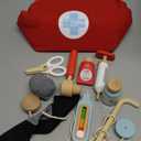 Le Toy Van - Kids Wooden Educational Pretend Play Honeybake Doctor's Medical Play Set Kit | Kids Pretend Play Role Play For Boys And Girls | 3 Year Old +, 8.66" x 5.70" x 5.90" (TV292) (Red)