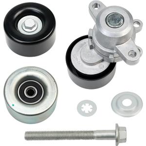39155 Belt Tensioner and Upper Lower Idler Pully Compatible with Nissan Altima 3.5 2007-2013 Maxima 2009-2014 Murano 2009-2014 Quest 2011-2013 11955JA10A 11955JA10B 11955JA10C 11955JA10D