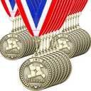 Quelay 30 Pcs 2'' Gold Awards Medals Bulk Winner Medals with Neck Ribbons Encourage Team Participation for Adults Trophy Award Prize Gift Competitions Graduation Party
