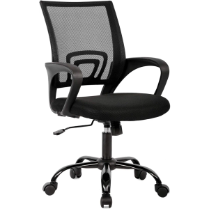 Ergonomic Office Chair Home Desk Chair Task Mesh Computer Chair Gaming with Back Lumbar Support Armrest Modern Swivel Modern Adjustable Rolling Executive Mesh Chair for Women Men (Black)