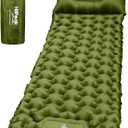HiiPeak Sleeping Pad for Camping- Ultralight Inflatable Sleeping Mat with Built-in Foot Pump & Pillow, Upgraded Compact Camping Air Mattress for Tent, Backpacking, Hiking (Green)