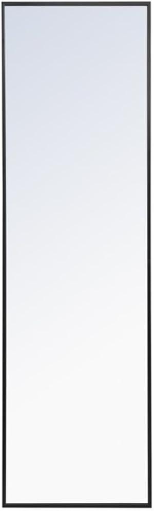 Elegant Decor Monet 60" x 18" Rectangle Metal Frame Mirror in Black