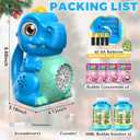 Zerhunt Dinosaur Bubble Machine for Toddler: Automatic Blower with Lights, Large 150ML Tank & Powerful Motor - Produces 15,000+ Colorful Bubbles/Min for Magical Party, Birthday