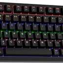 Newmen GM326 75% Percent Mechanical Keyboard,Wired Mini Backlit Hot Swappable Gaming Mechanical Keyboard with Knob,82 Keys Anti-Ghosting Compact Black Gaming Keyboards for PC Win Mac,Red Switch