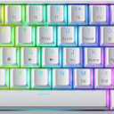 Mechanical Gaming Keyboard - 61 Keys Multi Color RGB Illuminated LED Backlit Wired Programmable for PC/Mac Gamer (Gateron Optical Brown, White)