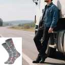 Truck Driver Gifts for Men,3pcs Gift Set for Truck Lovers,Birthday Present with Canvas Funny Socks For Son,Brother,Uncle,Dad,Grandfather