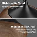 ELYONA Modern Pendant Light Walnut Wooden Pattern Dome Pendant Light Fixture Matte Black Metal Gold Inner Finish Adjustable Hanging Lighting for Kitchen Island Dining Room Office Hallway Foyer Bedroom, Medium